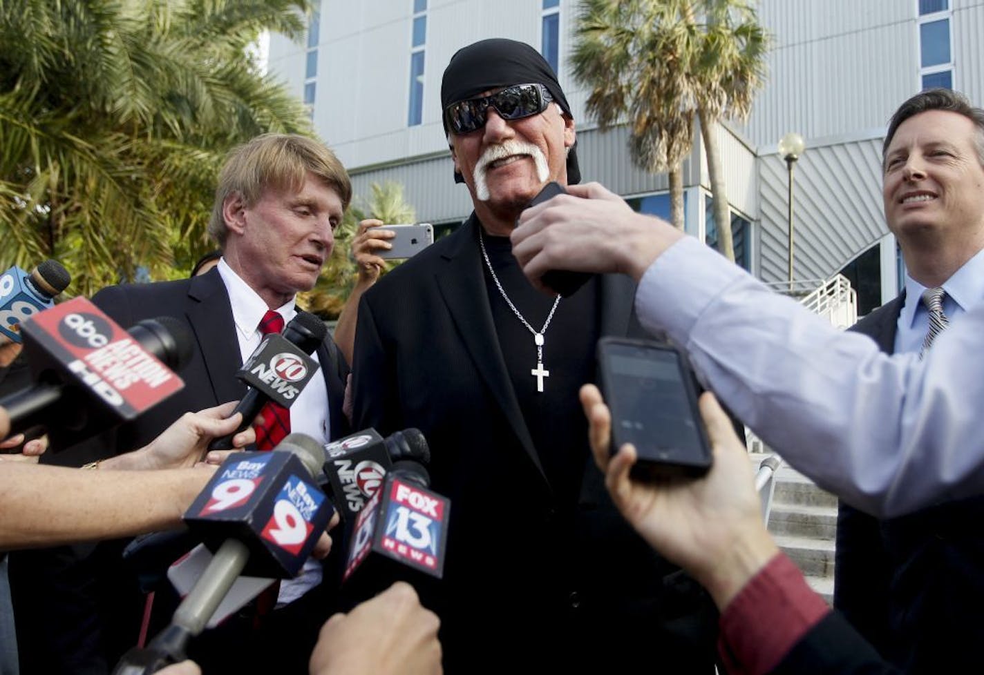 In this March 2016 file photo, Hulk Hogan, whose given name is Terry Bollea, spoke to the media.