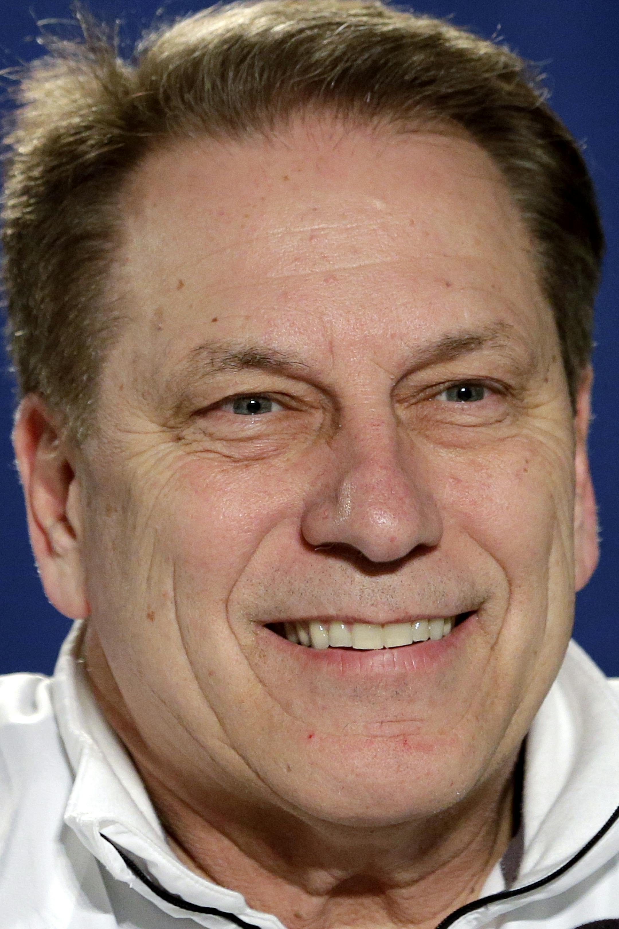 Michigan State head coach Tom Izzo speaks at a news conference before the third round of the NCAA men's college basketball tournament in Spokane, Wash., Friday, March 21, 2014. Michigan State plays Harvard on Saturday. (AP Photo/Elaine Thompson) ORG XMIT: NYOTK