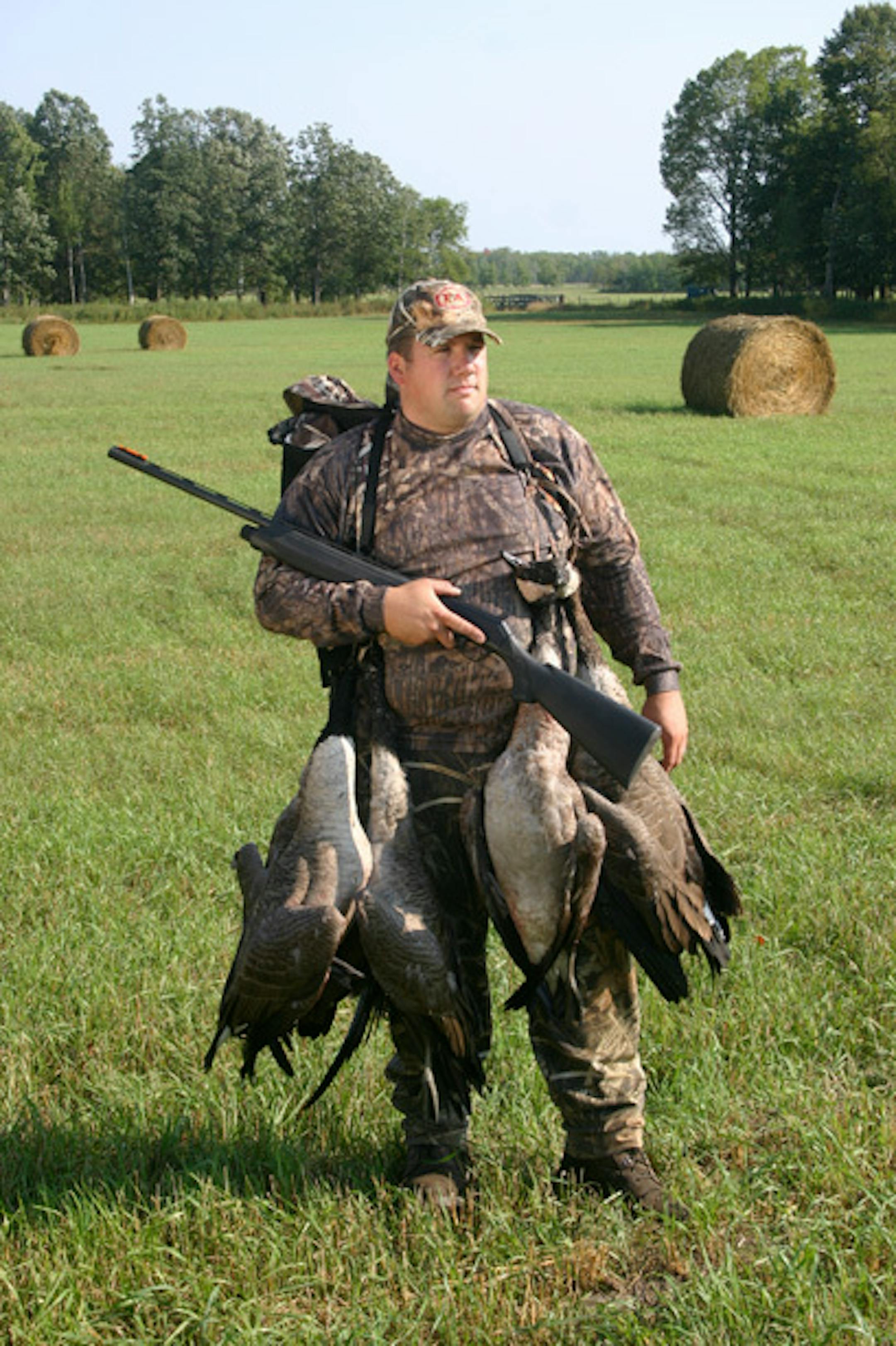 Author Ron Hustvedt with a limit of early season geese