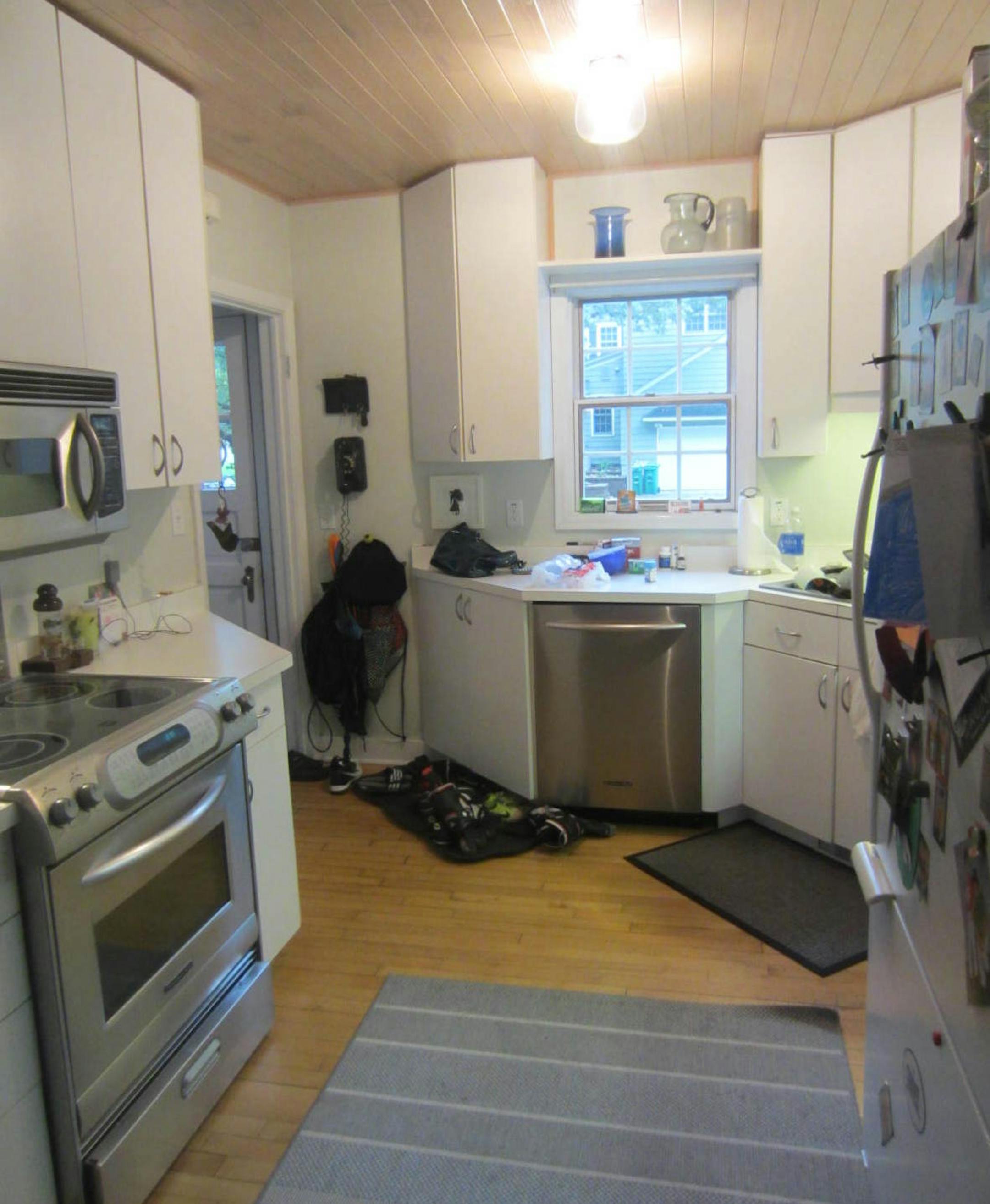 Before the makeover, the side entry and kitchen were a drop zone.