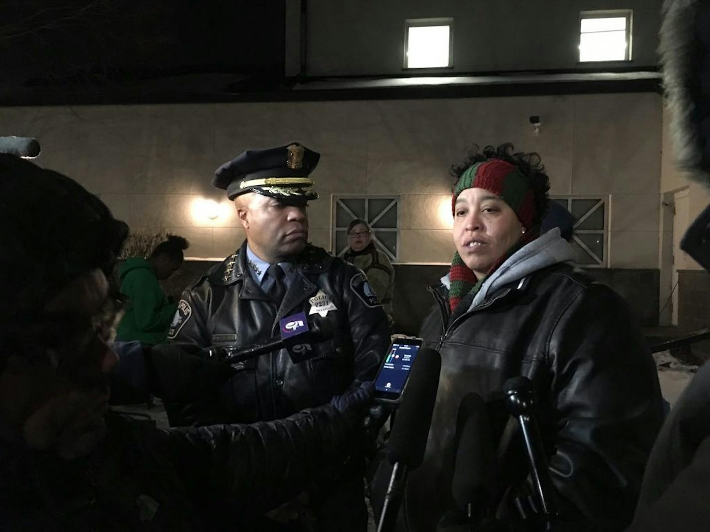 Chauntyll Allen, a St. Paul special-education assistant known for her work in the Black Lives Matter movement, also received a DFL endorsement for school board. Allen, at right, is seen in 2018 with Minneapolis Police Chief Medaria Arradondo.