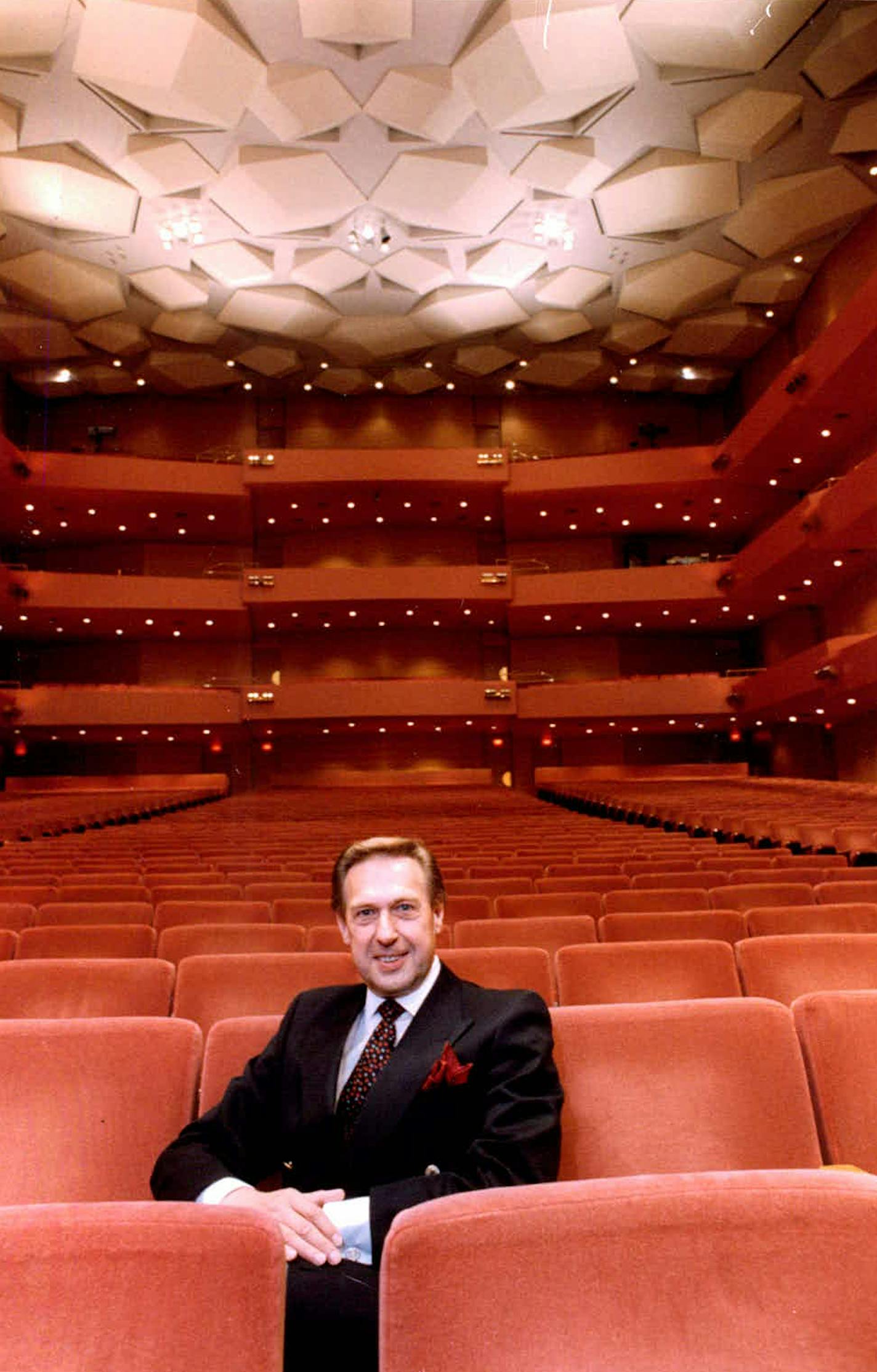 Richard Cisek in 1990, in Orchestra Hall, the home he helped build for the Minnesota Orchestra during his three decades with the organization.