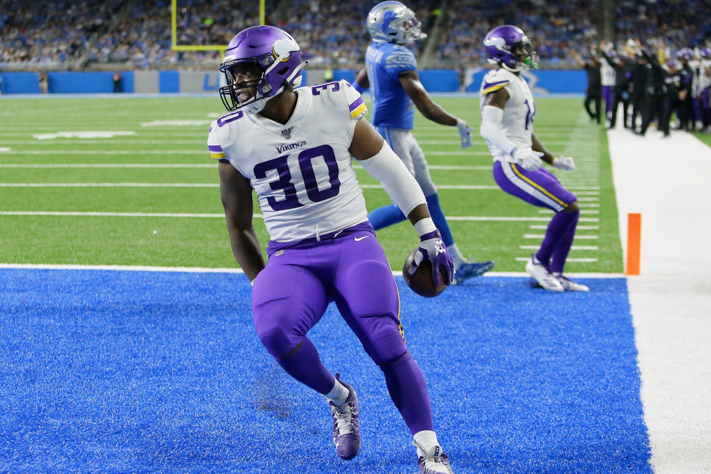 Vikings fullback C.J. Ham scored his second career touchdown on Sunday. After playing 18% of offensive snaps in 2017 and 13% last year, he's up to 35% in 2019.