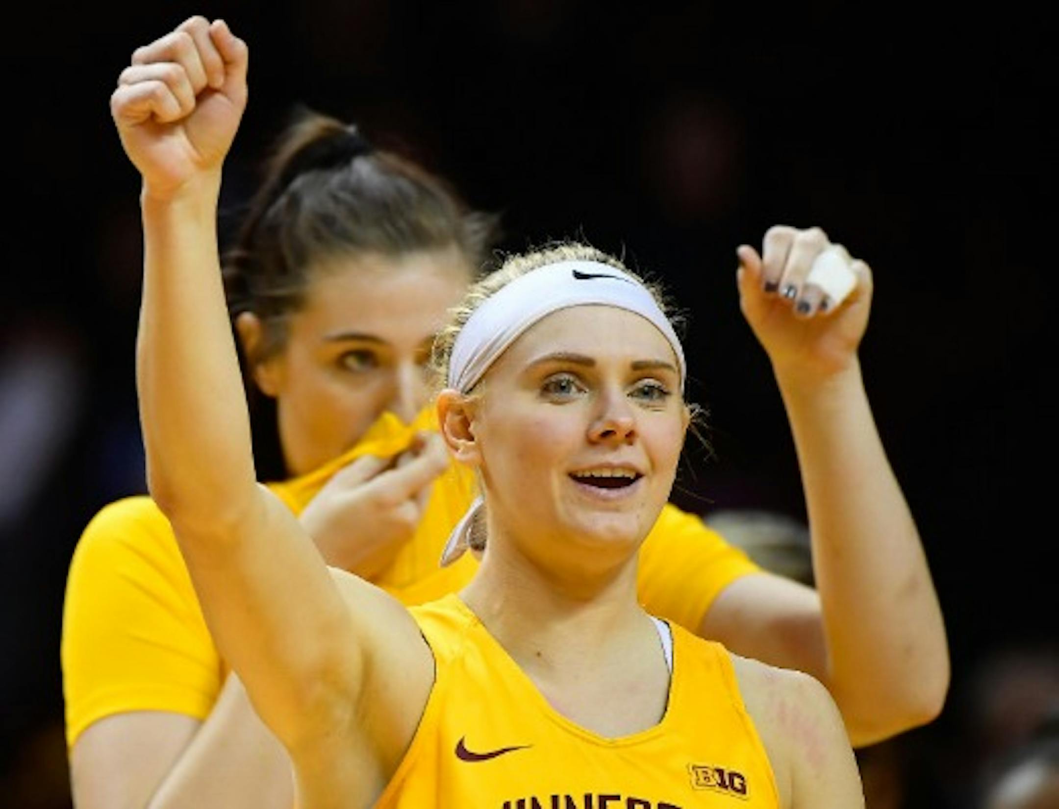 Gophers guard Carlie Wagner celebrated her team's victory over Wisconsin on Jan. 7.
