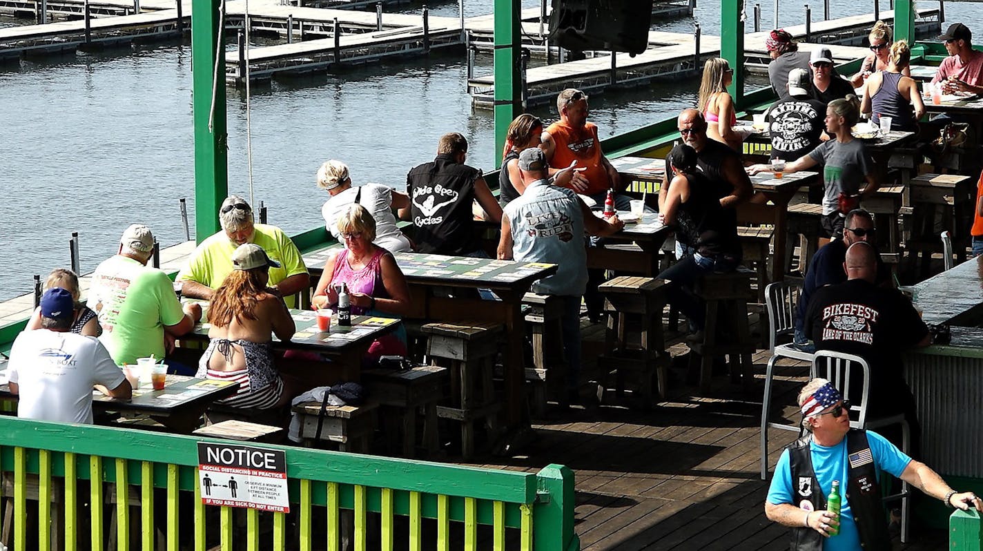 Bikefest brought thousands of riders to the Lake of the Ozarks. They patronized bars and restaurants such as Shady Gators. (Jill Toyoshiba/The Kansas City Star/TNS) ORG XMIT: 1775451