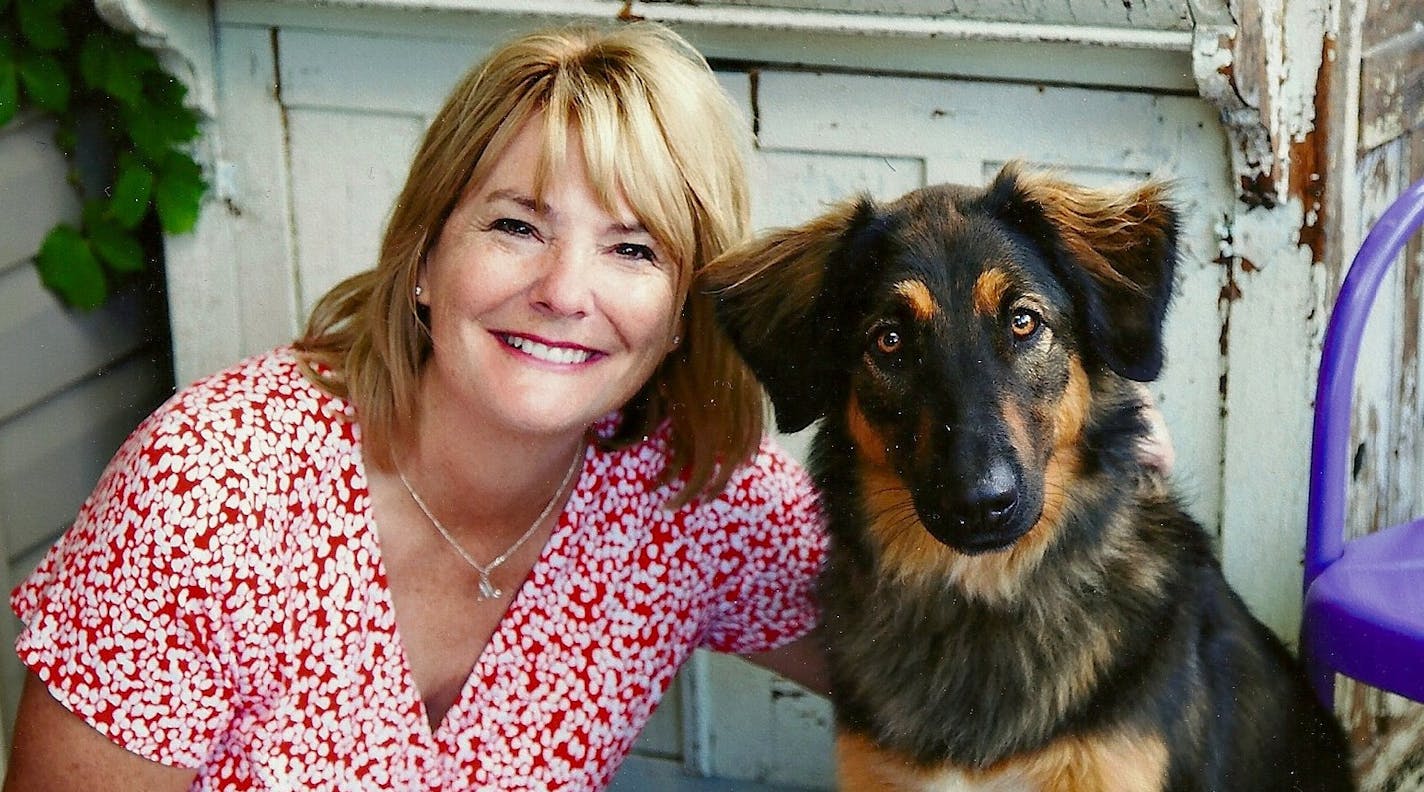 Mardi Jo Link and her dog, Gretchen.