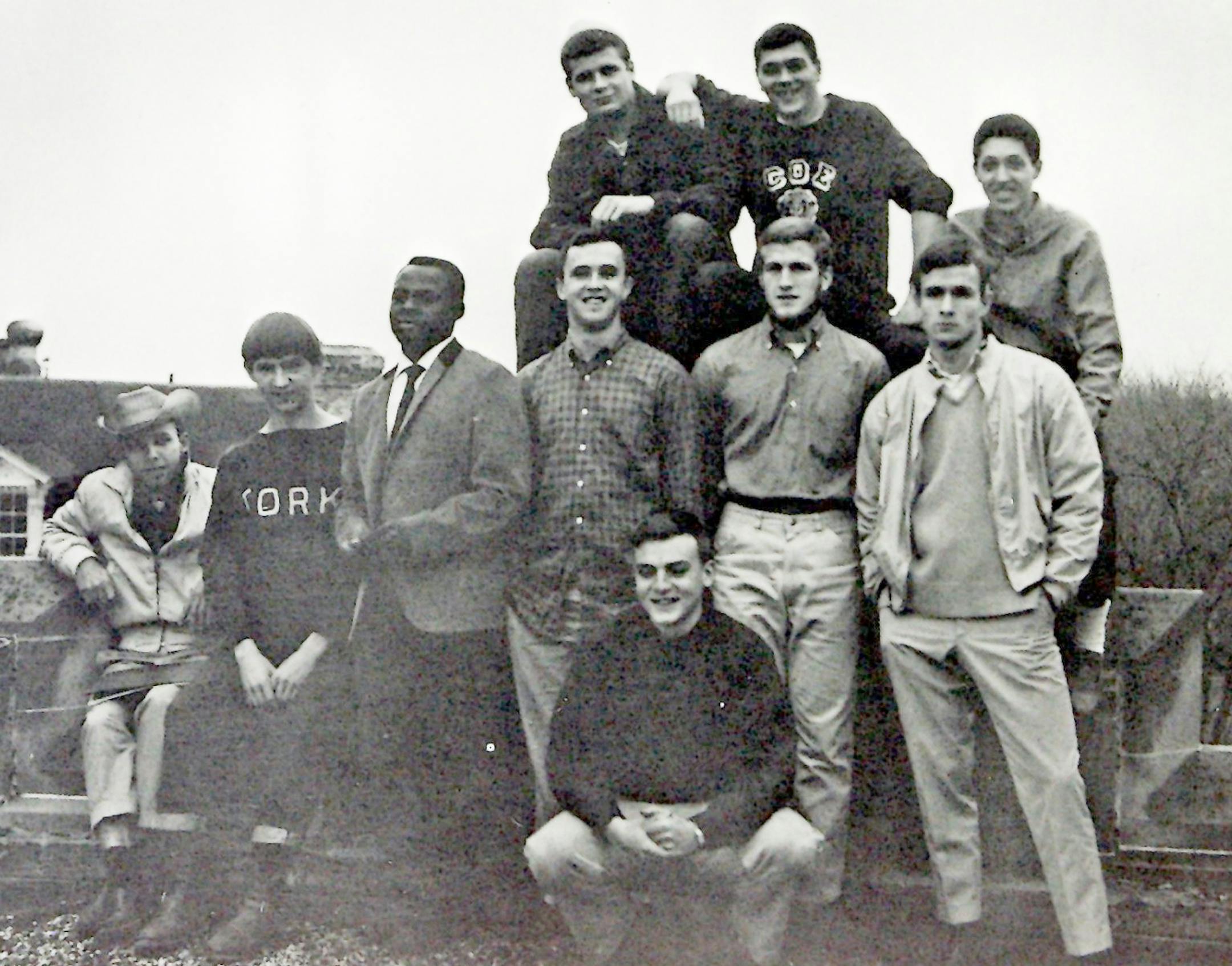 Photo from Carleton College yearbook, early 1960s, with the Monkees' Peter Tork second from left.