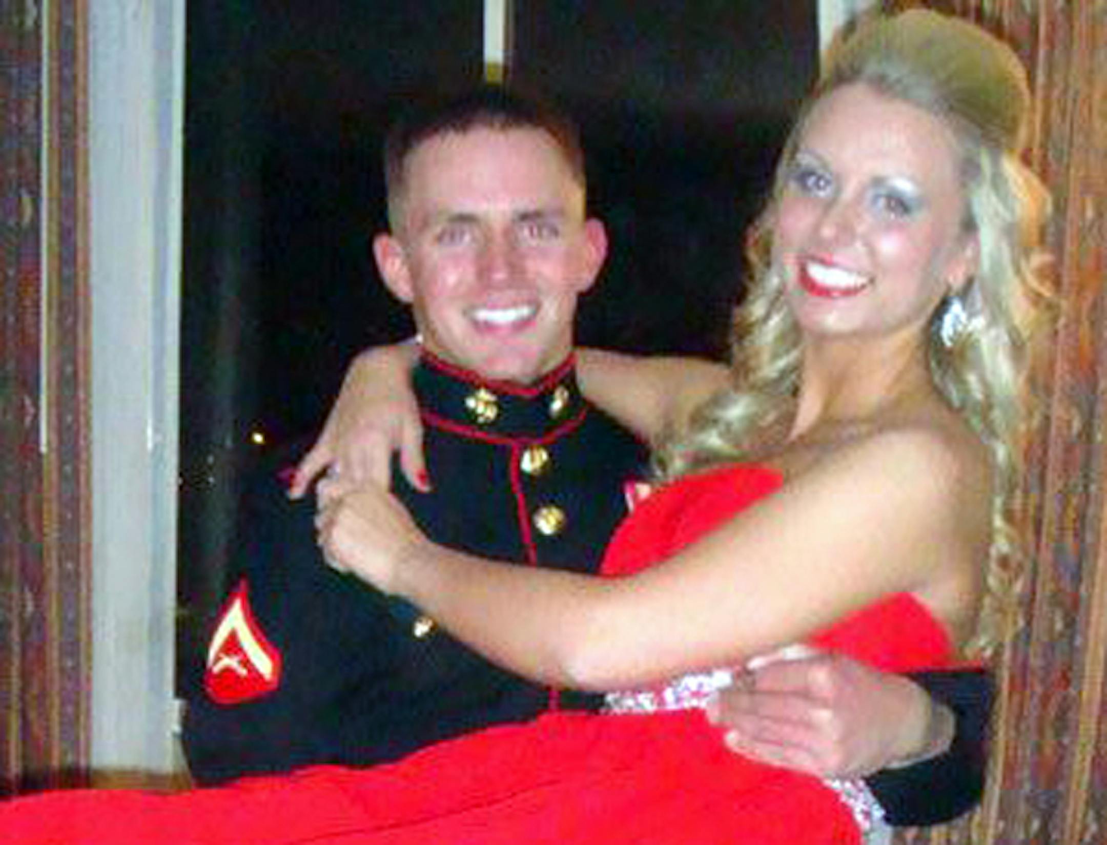 Taylor and Colleen Baune, during Marine festivities in Las Vegas.
