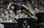 Simone Biles competes in the floor exercise during the senior women's competition at the 2019 U.S. Gymnastics Championships Sunday, Aug. 11, 2019, in 