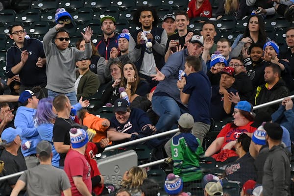 Fans dodged a foul ball in the top of the second inning.
