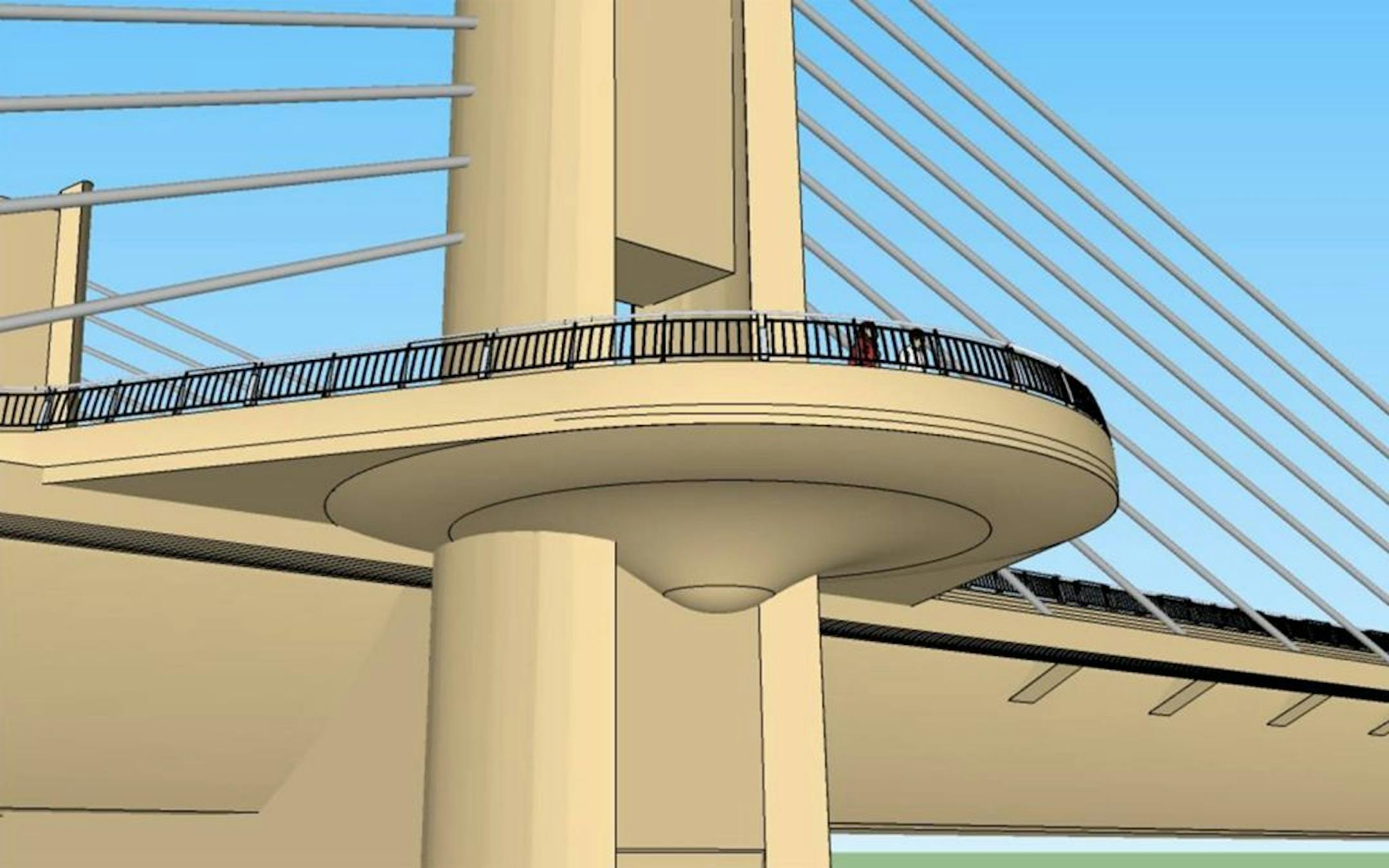 The proposed Stillwater bridge would have pedestrian lookouts.