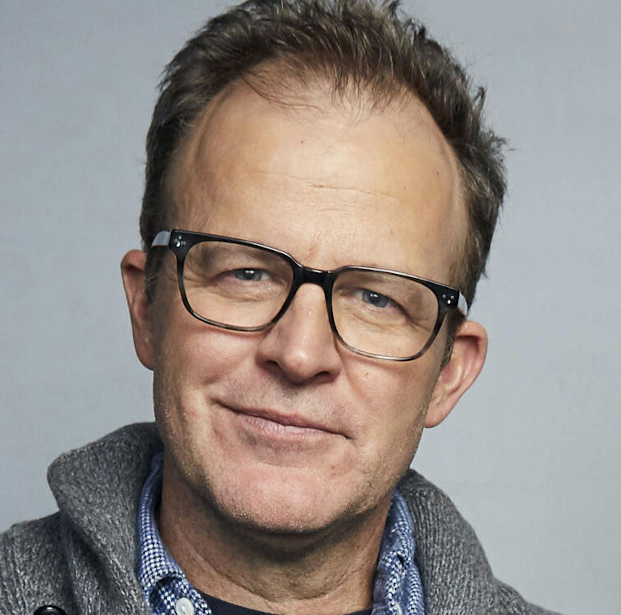 Director Tom McCarthy, from left, Winslow Fegley and writer Stephan Pastis pose for a portrait to promote the film "Timmy Failure: Mistakes Were Made" at the Music Lodge during the Sundance Film Festival on Monday, Jan. 27, 2020, in Park City, Utah. (Photo by Taylor Jewell/Invision/AP)