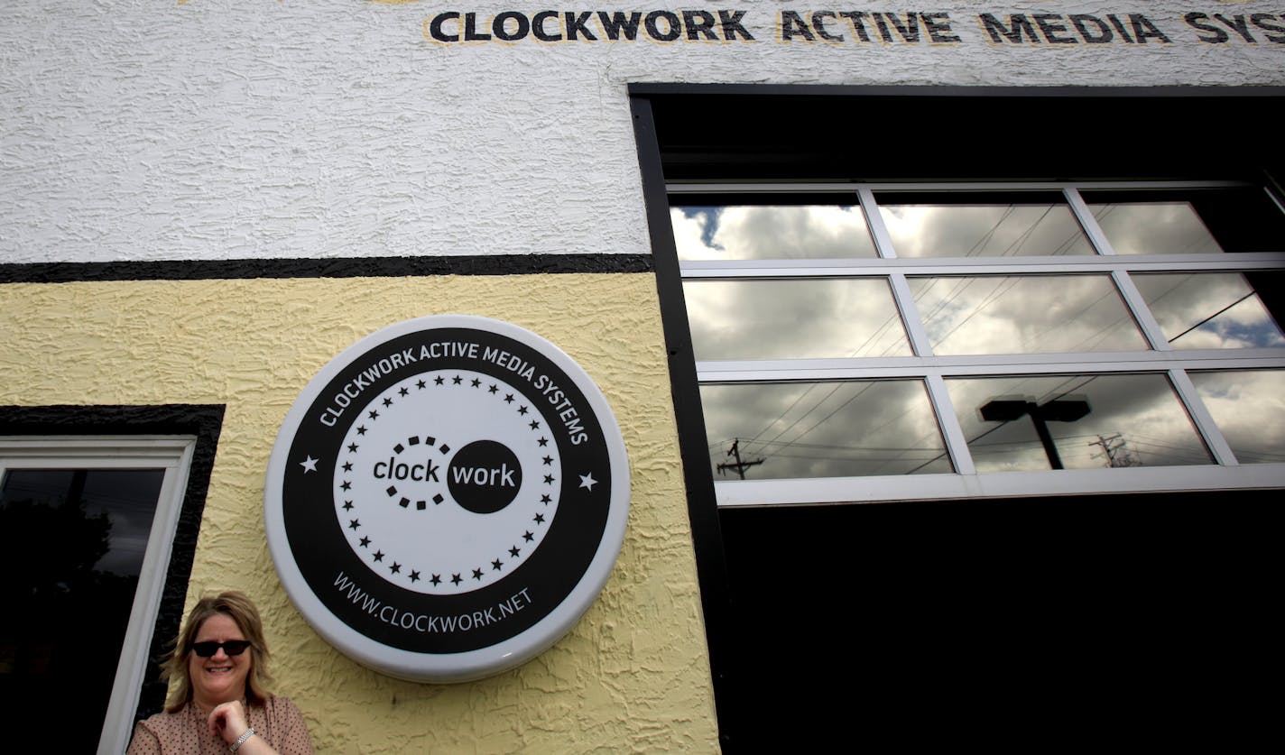 Nancy Lyons, president and CEO of Clockwork Active Media Systems at 1501 East Hennepin Avenue Minneapolis on May 29, 2012. ] JOEL KOYAMA&#x201a;&#xc4;&#xa2;joel.koyama@startribune.com Clockwork Active Media Systems, the No. 2 small company in Top Workplaces.