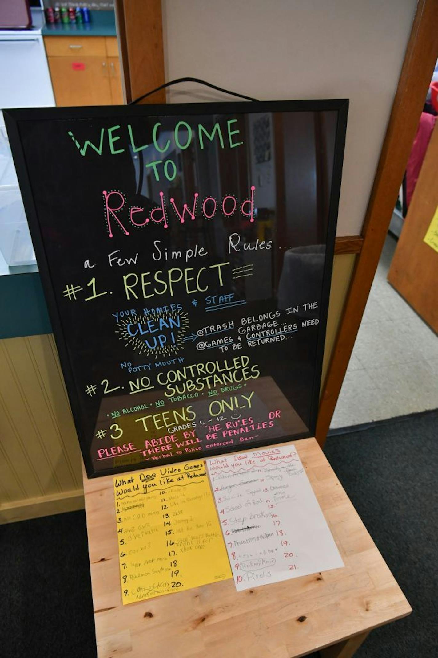 The Redwood Center in Apple Valley is a new place for teens to hang out, M-F 2:30 p.m. to 7:00 p.m. and on Saturdays from 1:00 to 8:00 p.m. since the Apple Valley Teen Center was closed.