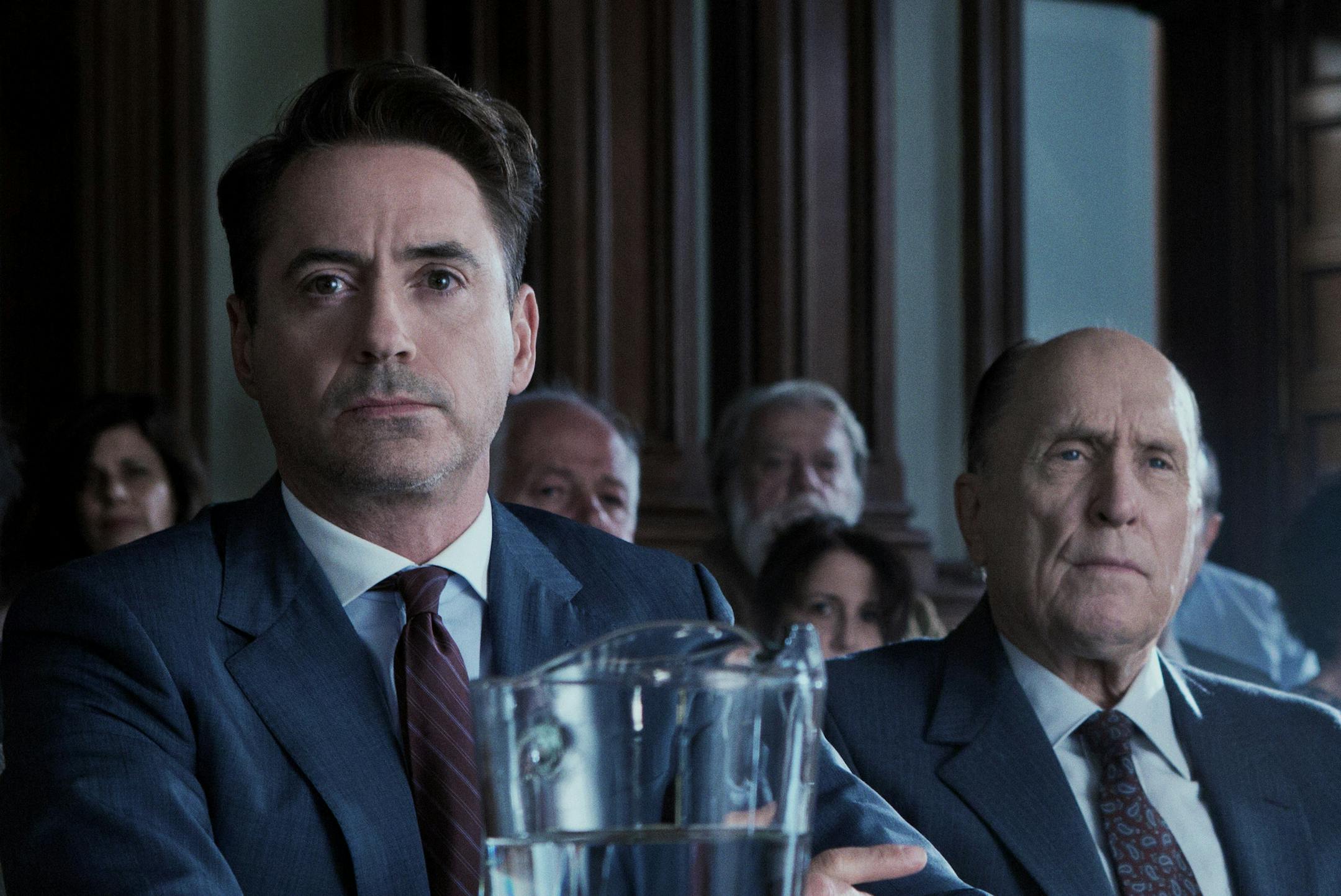 Robert Downey Jr., Robert Duvall and Dax Shepard in "The Judge."