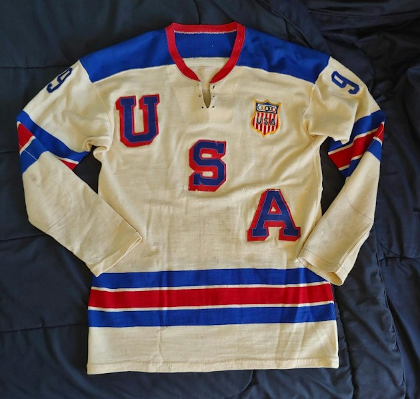 Boyd Paavlova submitted this 1960 U.S. Olympic jersey, worn by his father, Rod Paavola, a member of that gold medal-winning team.