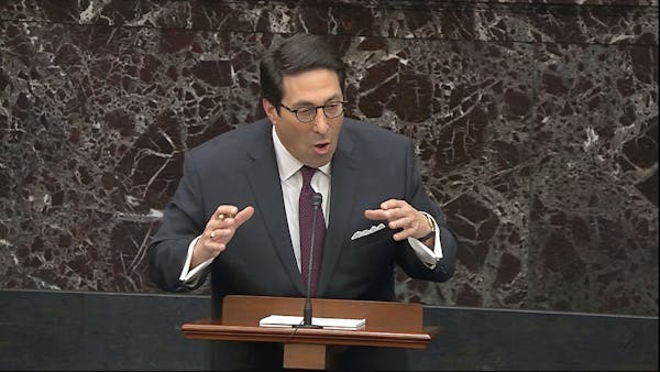In this image from video, personal attorney to President Donald Trump, Jay Sekulow, answers a question during the impeachment trial against Trump in t