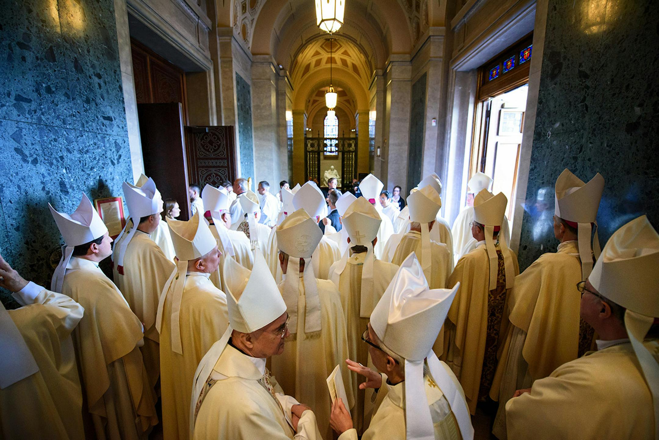 Bishps prepared for the entrance procession.