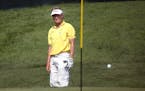 Bernhard Langer chipped from the rough on the 18th.] JIM GEHRZ � james.gehrz@startribune.com / Blaine, MN / August 1, 2015 / 11:00 AM � BACKGROUND