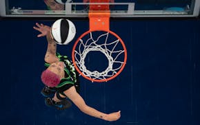 Lynx guard Natisha Hiedeman scored 18 points against the Phoenix Mercury at Target Center, Tuesday June 3, 2025.