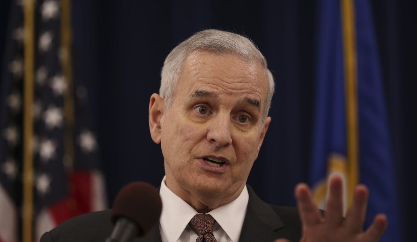 Gov. Mark Dayton, shown in a recent news conference, said, "I am proud of Minnesota for the progress we have achieved to protect the rights and dignity of all people in our state."