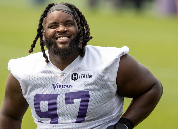 Vikings defensive tackle Michael Pierce was injured in practice on Thursday and is questionable for Sunday. 