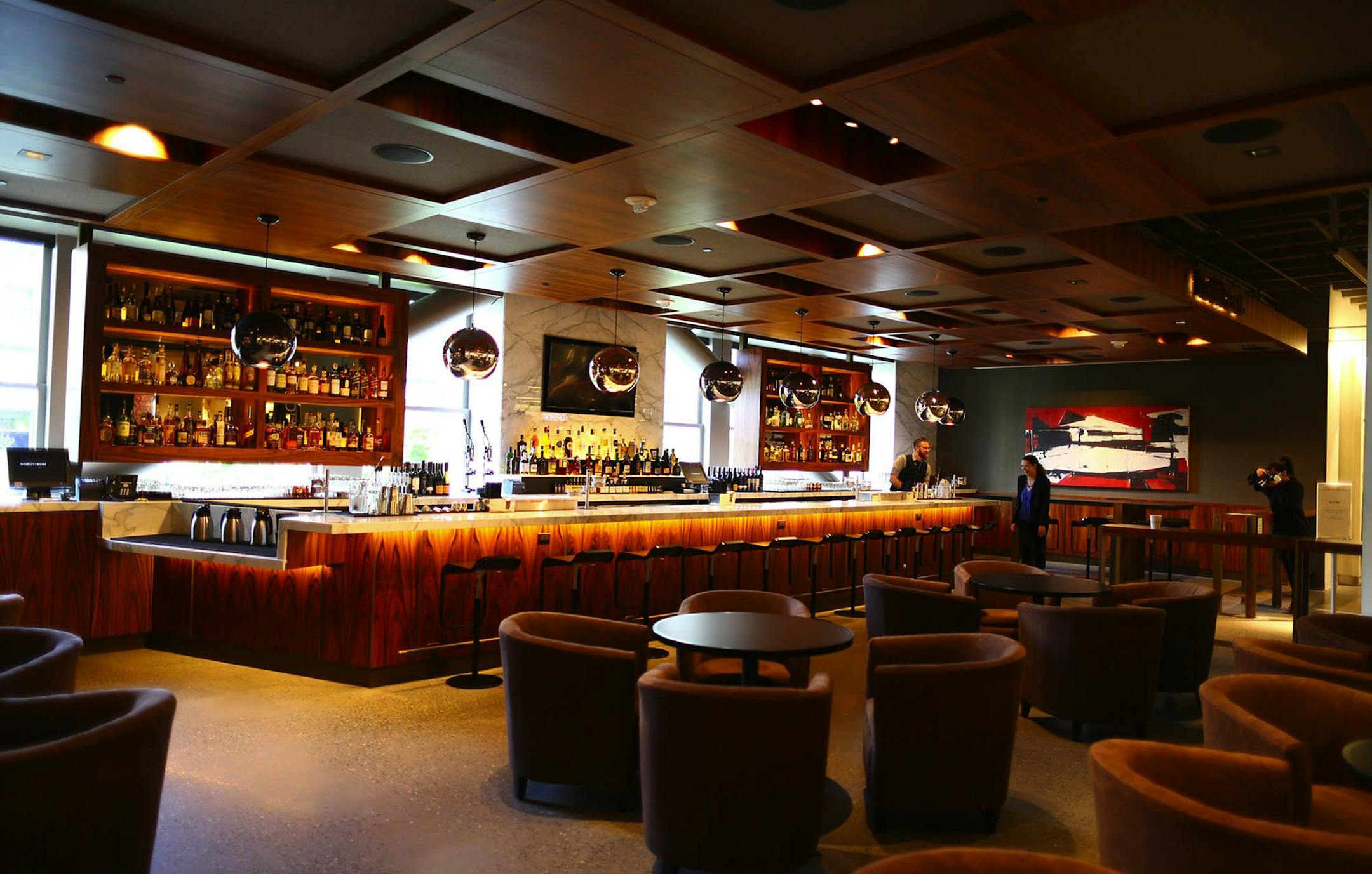 Habitant, the new bar inside the flagship Nordstrom store in downtown Seattle on May 1, 2015. Food and drink are a key part of the new experience, execs say. (John Lok/Seattle Times/TNS) ORG XMIT: 1167600