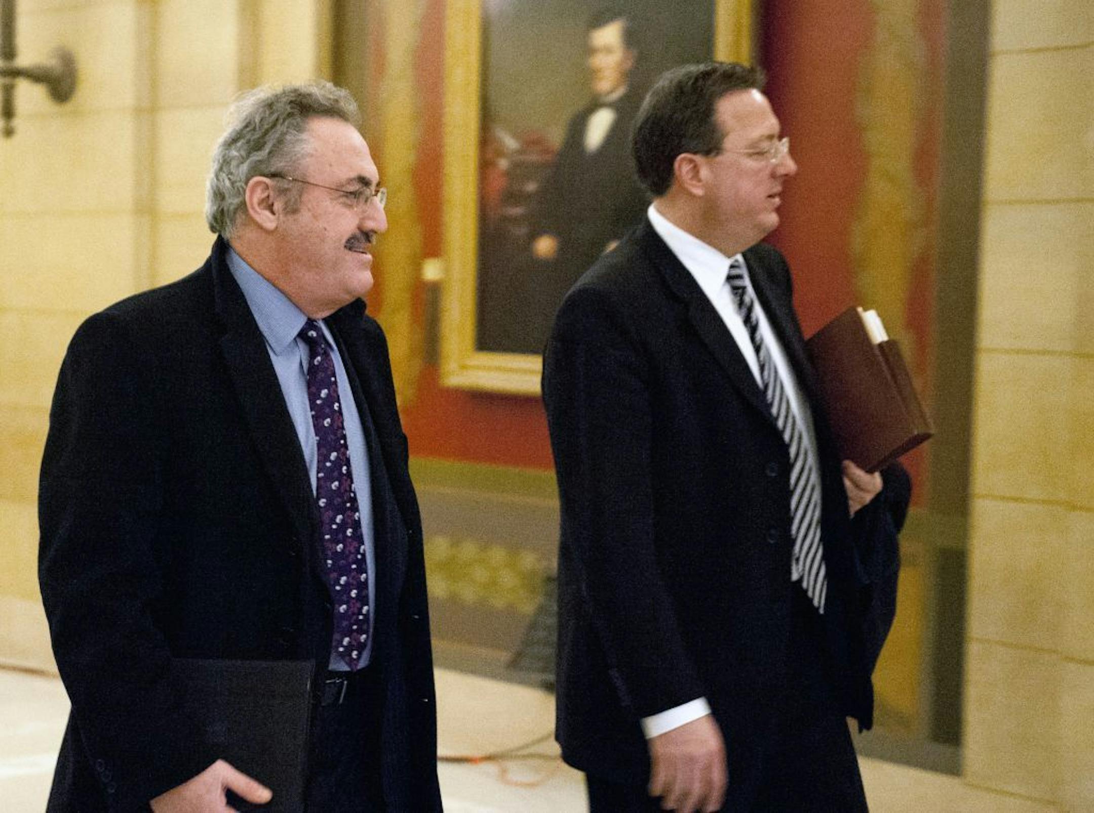 Vikings owner Zygi Wilf and Lester Bagley walked into Gov. Dayton's office Tuesday afternoon.