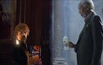 This photo provided by PepsiCo shows Peter Dinklage and Morgan Freeman in a scene from the company's linked Doritos Blaze and Mountain Dew Ice Super B