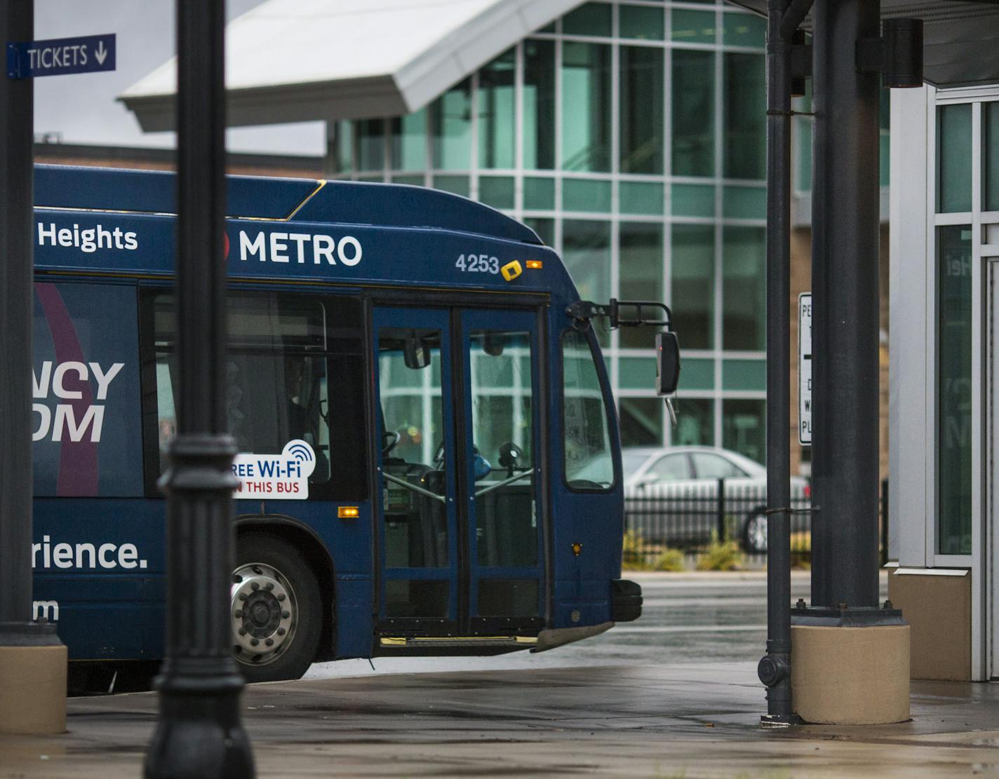 A bus at MVTA bus station on Cedar Avenue on Wednesday, November 18, 2015, in Apple Valley, Minn. ] RENEE JONES SCHNEIDER &#x2022; reneejones@startribune.com The line from the Mall of America to Apple Valley is the first of many rapid bus lines planned across the metro and other communities are monitoring its success.