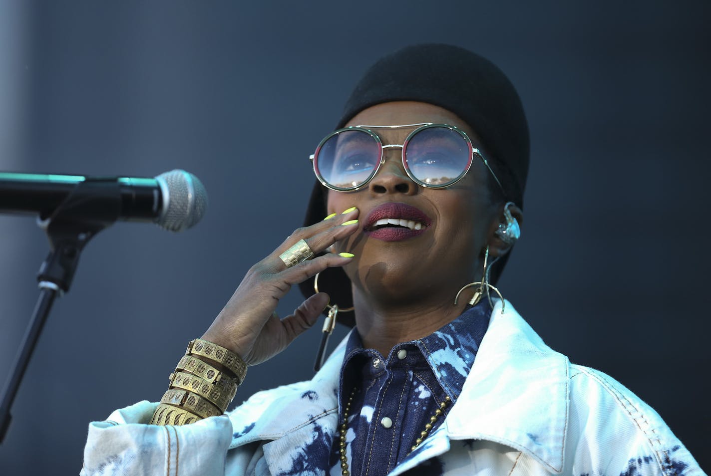 Lauryn Hill early in her evening set at Soundset.