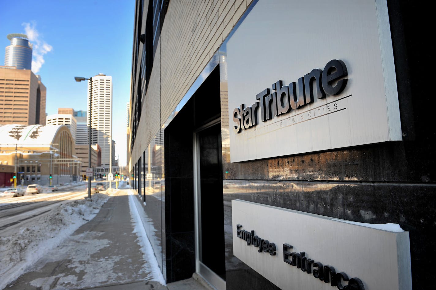 The main offices of the Star Tribune at 425 Portland Ave. in Minneapolis. The newspaper's printing facilities are at the Heritage facility in the Warehouse District.