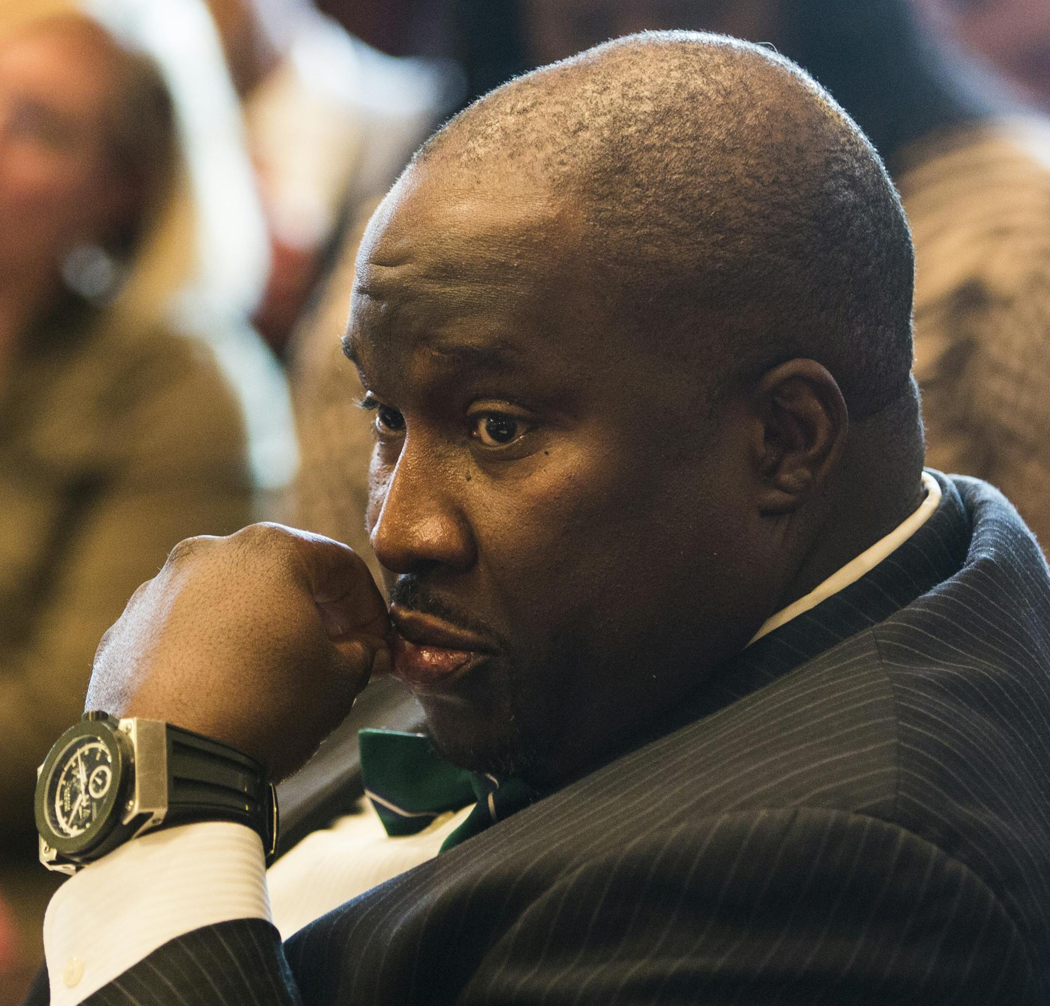 Sen. Jeff Hayden during a Minnesota Senate committee Probable Cause Hearing regarding complaint filed regarding Senator Jeff Hayden at the State Capitol on Wednesday, October 22, 2014 in St. Paul, Minn. ] RENEE JONES SCHNEIDER • reneejones@startribune.com