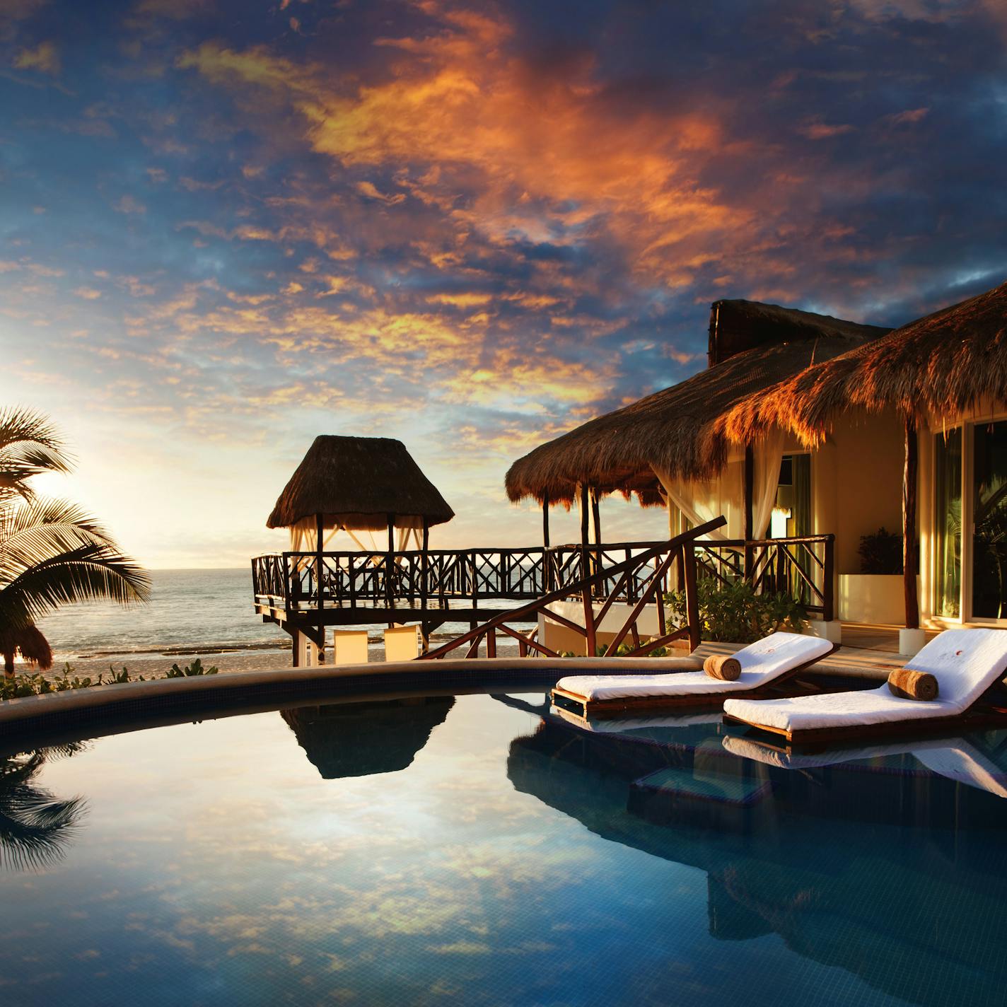 Thatched rooms set a romantic tone at El Dorado Casitas Royal, on Mexico&#x2019;s Riviera Maya, where children are not allowed.