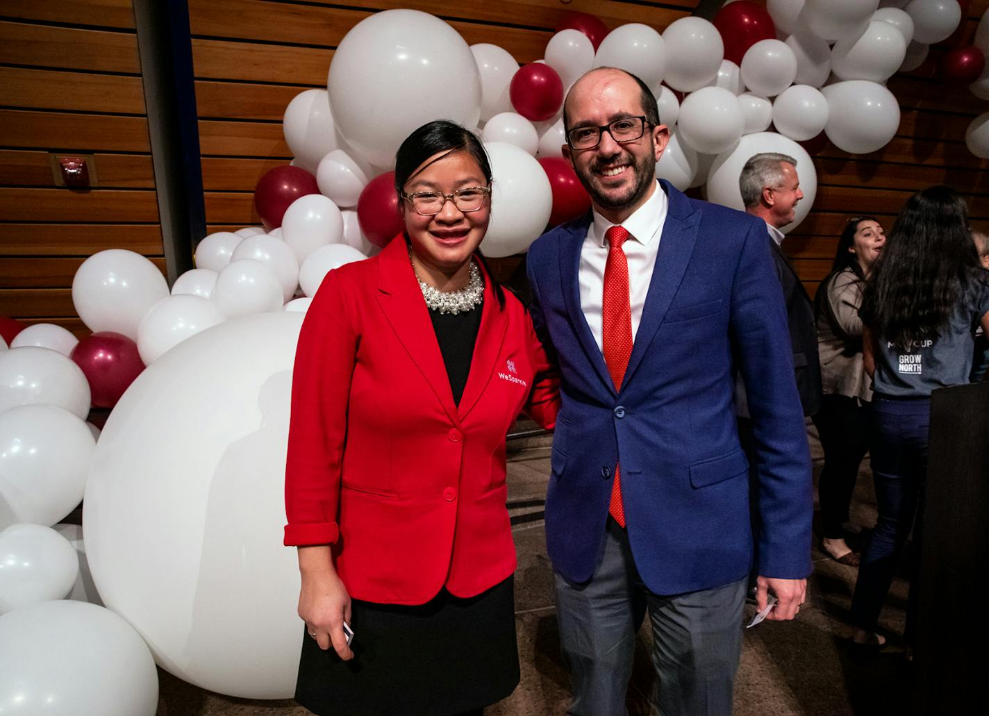 Michelle Tran Maryns of WeSparkle and Dr. Andres Acosta of Phenomix Sciences are fledgling business owners who participated in the MN Cup and other Startup Week 2019 activities. Photo: Craig Bares