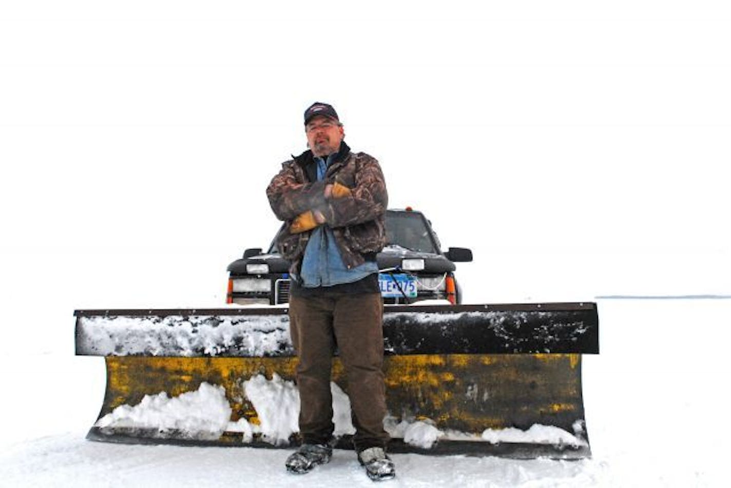 Terry Thurmer, owner of Terry's Boat Harbor on Mille Lacs, maintains miles and miles of ice road in winter, allowing anglers to reach his rental houses, and clearing the way also for owners of private winter fish houses.