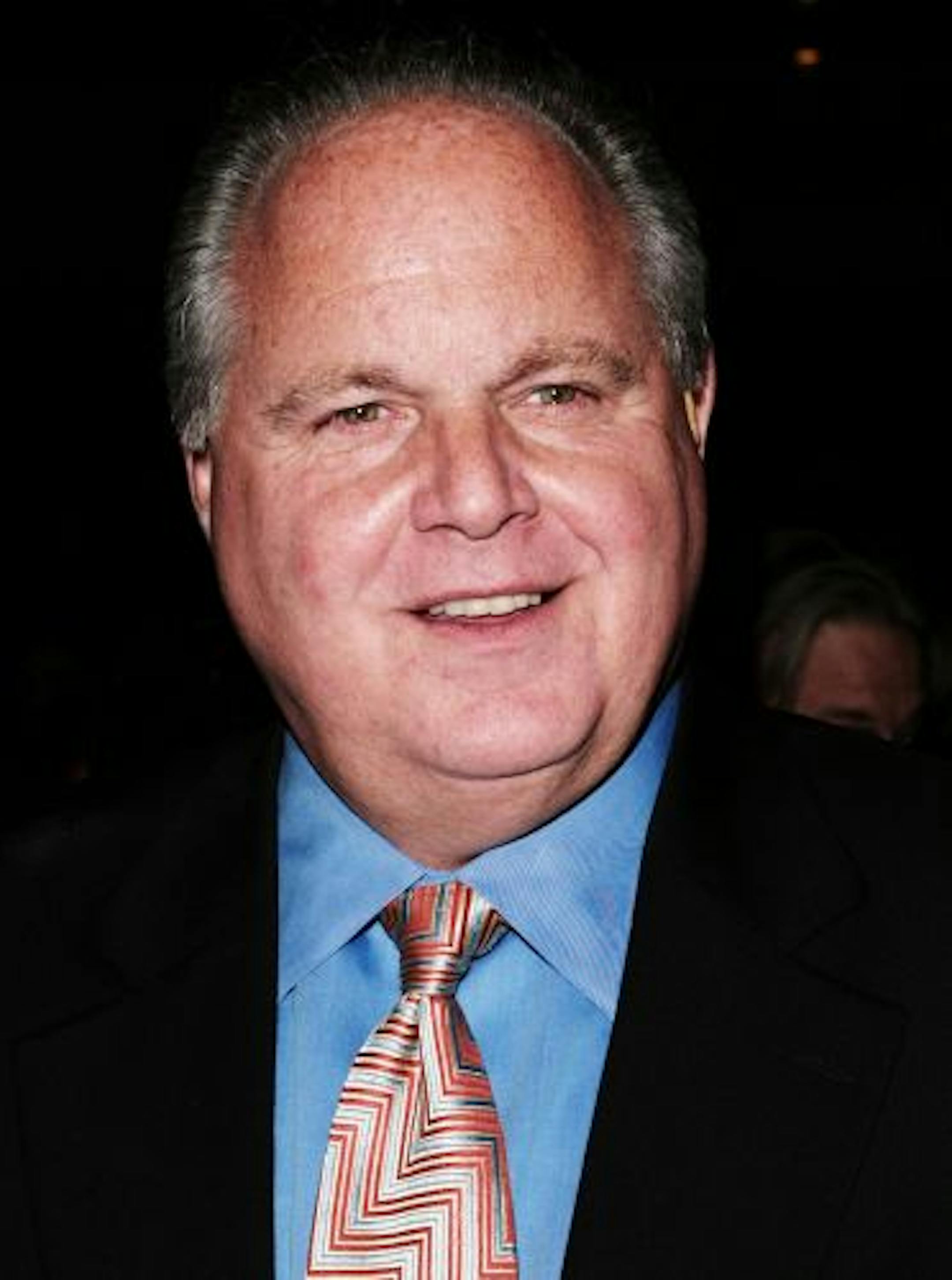 In this Jan. 30, 2008, file photo, radio personality Rush Limbaugh arrives for a screening of Bernard and Doris at the Time Warner Center in New York.