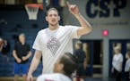 Roseville's Mike Muscala worked with kids at his annual summer camp at Concordia's Gangelhoff Center, Wednesday, June 28, 2017 in St. Paul, MN. ] ELIZ