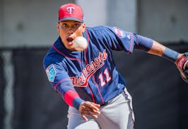 Twins shortstop Jorge Polanco was suspended for 80 games prior to the start of this season. He is currently on a minor league assignment.