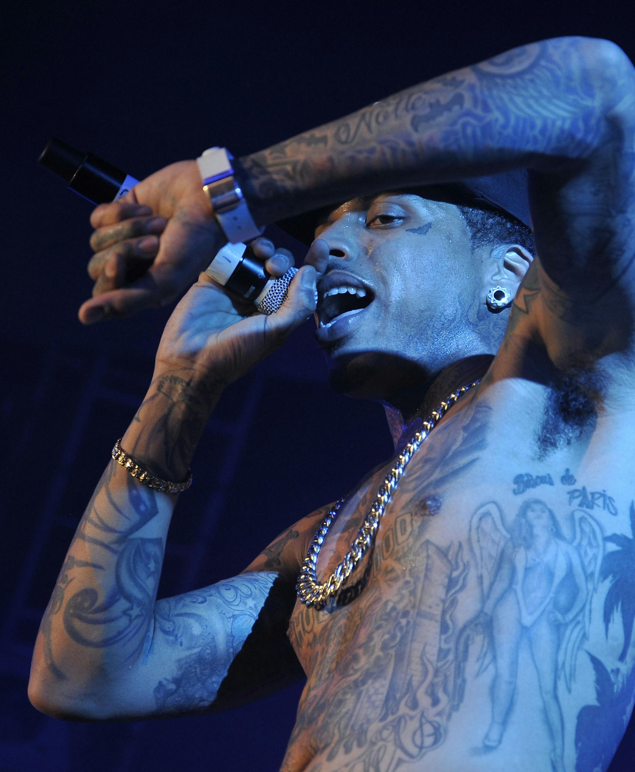 Los Angeles rapper Kid Ink performs on the Doritos #BoldStage at the South by Southwest Music Festival on Saturday, March 15, 2014, in Austin, Texas. For the first time since its debut at South by Southwest in 2012, fans experienced performances from inside the larger-than-life vending machine turned concert stage. (Photo by Darren Abate/Invision for Frito-Lay/AP Images) ORG XMIT: INVL