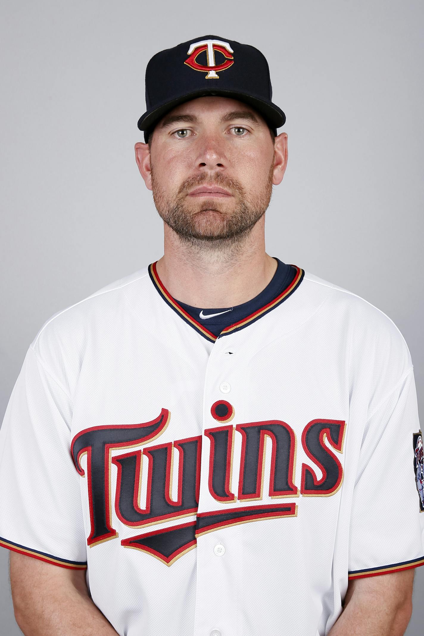 This is a 2015 photo of Mike Pelfrey of the Minnesota Twins baseball team. This image reflects the Twins active roster as of Tuesday March 3, 2015, when this image was taken. (AP Photo/Tony Gutierrez)