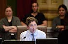Minneapolis city Council member Jacob Frey spoke in support of the bill before voting.