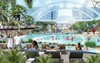 A rendering of the proposed water park beside the Mall of America.