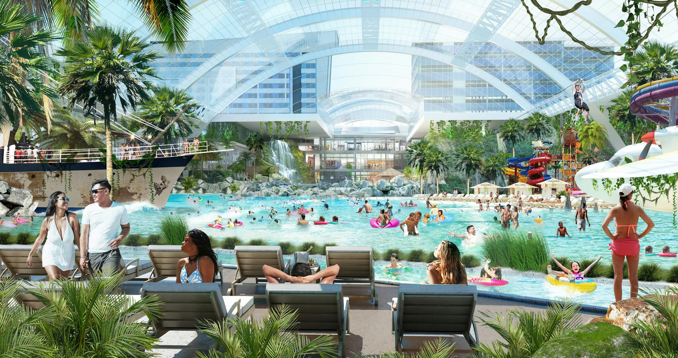 A rendering of the proposed water park beside the Mall of America.