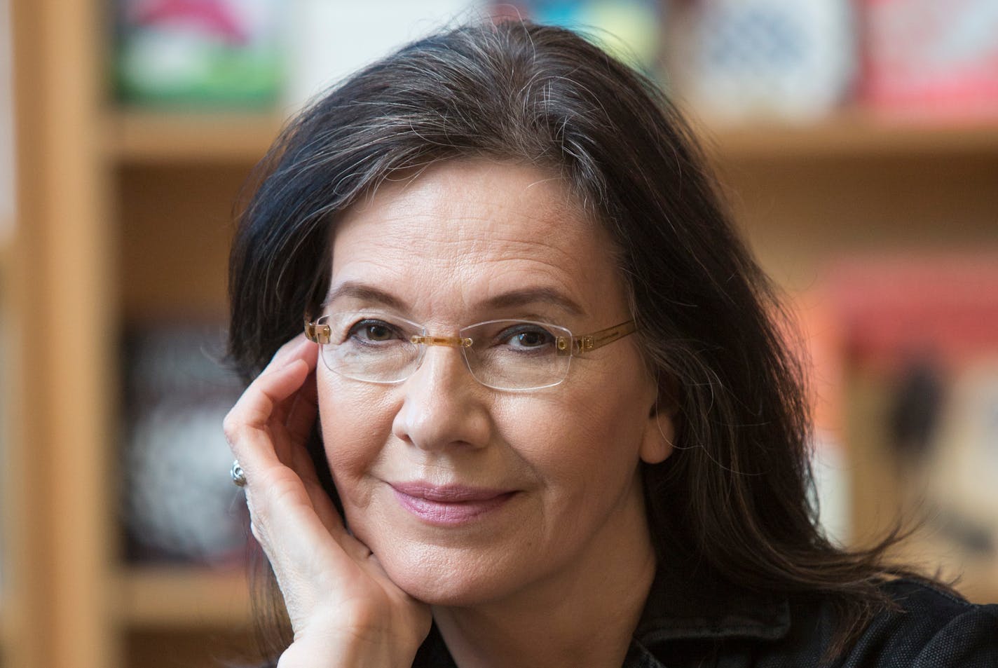 A portrait of Louise Erdrich at her bookstore, Birchbark Books, in Minneapolis, Minn., on Thursday, May 5, 2016. Her latest and 15th novel, "LaRose," reflects her experience of family and resilience.