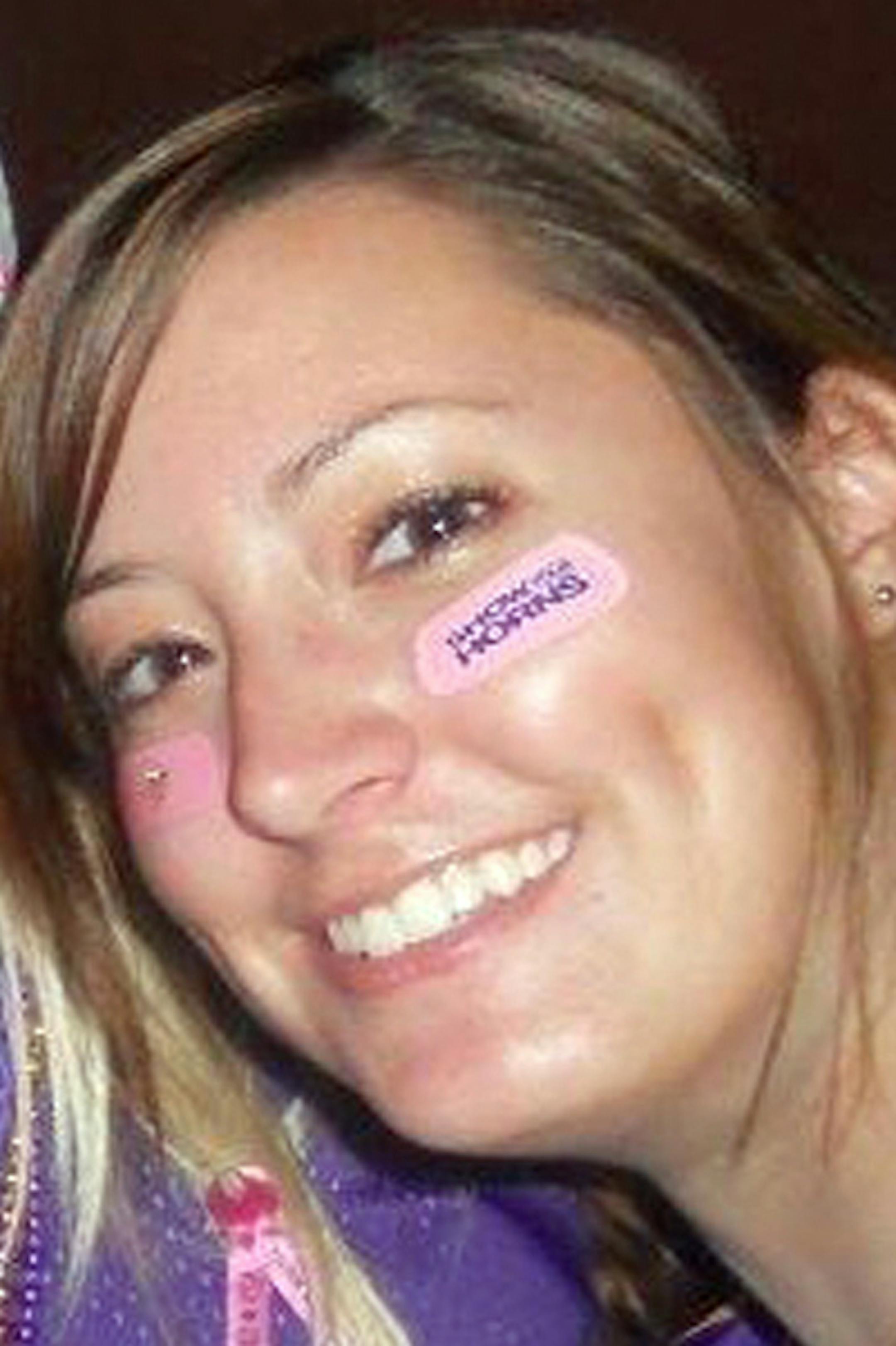 Vikings fans - London - Holly Wruck, right, wore pink for breast cancer awareness at a Vikings game along with friends, from left, Darcy Schopf, Christie Carrera, Steph Lauseng.
