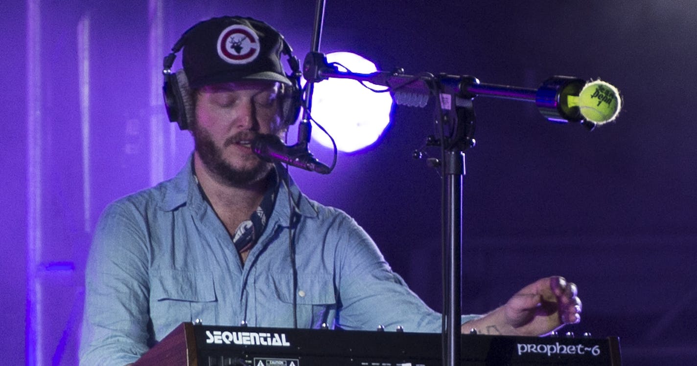 Bon Iver front man Justin Vernon performed Saturday night. ] Aaron Lavinsky &#x2022; aaron.lavinsky@startribune.com The Eaux Claires Music & Art Festival was photographed Saturday, July 18, 2015 in Eau Claire, WI.