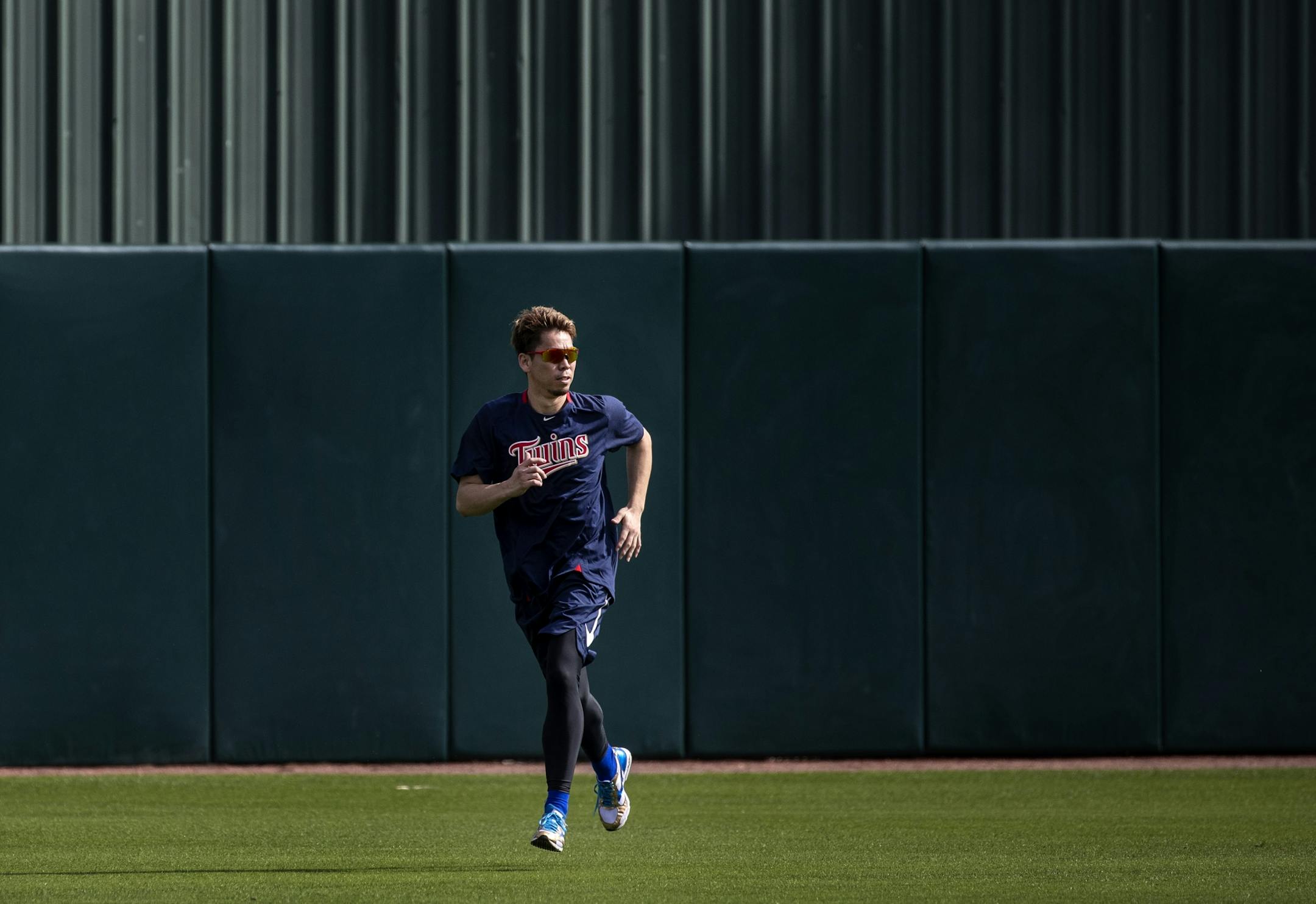 Minnesota Twins pitcher Kenta Maeda during practice on Thursday.