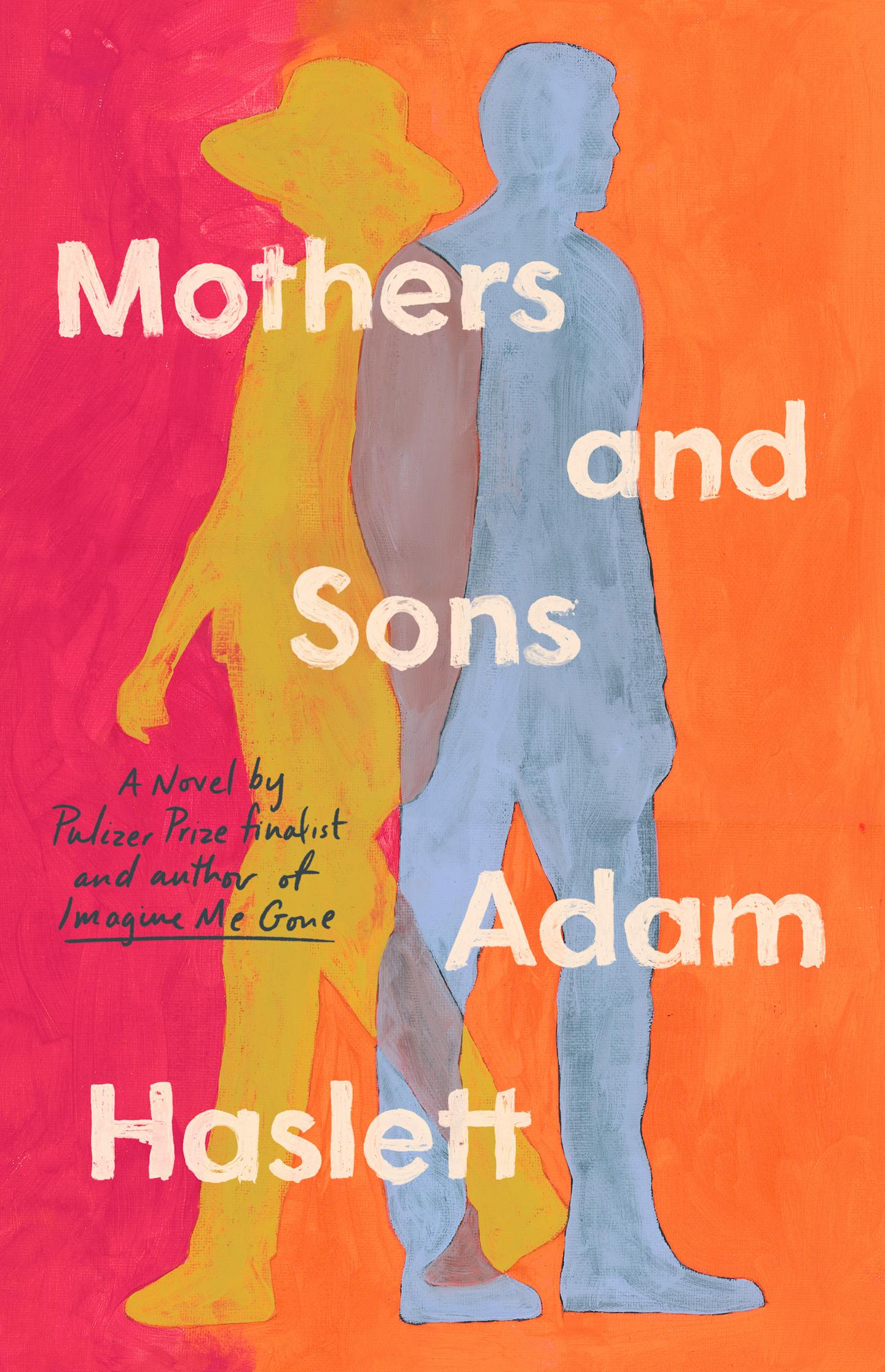 cover of Mothers and Sons is a colorful, abstract painting of two people