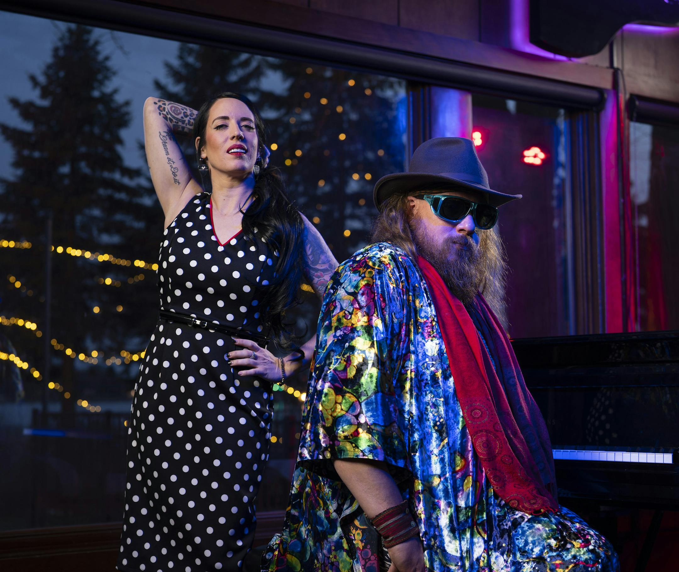 Former "Voice" contestants Kat Perkins and Nick Davis in the Dunsmore Jazz Room at Crooners Supper Club on April 16, 2020 in Fridley, Minn. (Jeff Wheeler/Minneapolis Star Tribune/TNS) ORG XMIT: 1700754